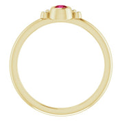 14K Yellow Natural Ruby & .04 CTW Natural Diamond Ring