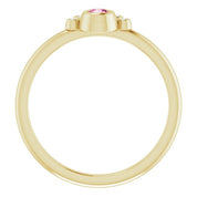 14K Yellow Natural Pink Tourmaline & .04 CTW Natural Diamond Ring