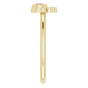 14K Yellow Natural Pink Tourmaline & .04 CTW Natural Diamond Ring