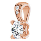 14K Rose 1/4 Lab-Grown Diamond Pendant
