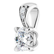 14K White 1/4 Lab-Grown Diamond Pendant