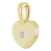 14K Yellow .01 CT Natural Diamond Youth Heart Pendant