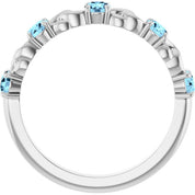 Sterling Silver Natural Aquamarine Stackable Ring