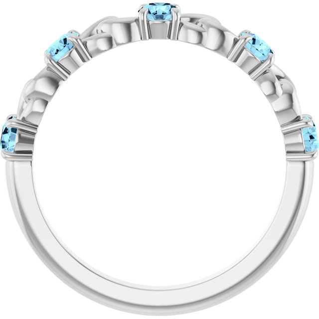 Sterling Silver Natural Aquamarine Stackable Ring