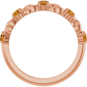 14K Rose Natural Citrine Stackable Ring