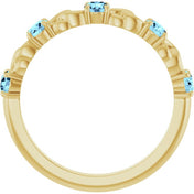 14K Yellow Natural Aquamarine Stackable Ring