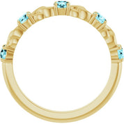14K Yellow Natural Blue Zircon Stackable Ring