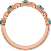 14K Rose Lab-Grown Alexandrite Stackable Ring