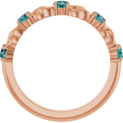 14K Rose Lab-Grown Alexandrite Stackable Ring