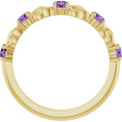 14K Yellow Natural Amethyst Stackable Ring