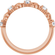 14K Rose 1/2 CTW Natural Diamond Stackable Ring