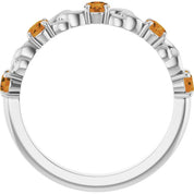 Sterling Silver Natural Citrine Stackable Ring