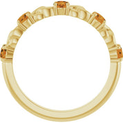 14K Yellow Natural Citrine Stackable Ring