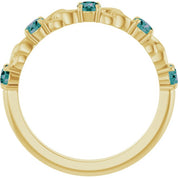 14K Yellow Lab-Grown Alexandrite Stackable Ring
