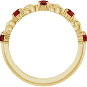 14K Yellow Natural Mozambique Garnet Stackable Ring