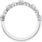Sterling Silver Natural White Sapphire Stackable Ring