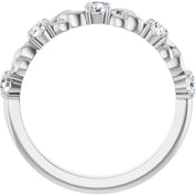 Sterling Silver Natural White Sapphire Stackable Ring