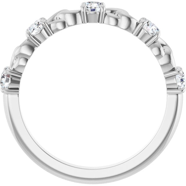 Sterling Silver Natural White Sapphire Stackable Ring