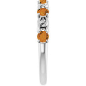 Sterling Silver Natural Citrine Stackable Ring
