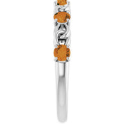 Sterling Silver Natural Citrine Stackable Ring
