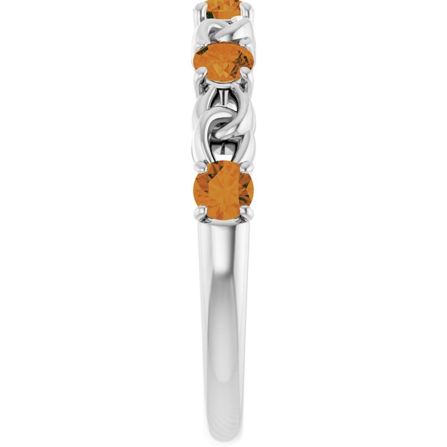 Sterling Silver Natural Citrine Stackable Ring