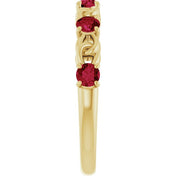14K Yellow Lab-Grown Ruby Stackable Ring