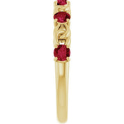14K Yellow Lab-Grown Ruby Stackable Ring