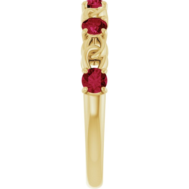 14K Yellow Lab-Grown Ruby Stackable Ring