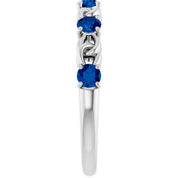 Platinum Natural Blue Sapphire Stackable Ring