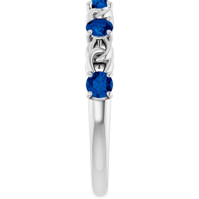 Platinum Natural Blue Sapphire Stackable Ring