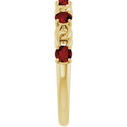 14K Yellow Natural Mozambique Garnet Stackable Ring