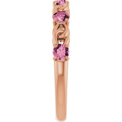 14K Rose Natural Pink Tourmaline Stackable Ring