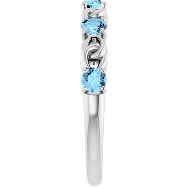 Sterling Silver Natural Aquamarine Stackable Ring