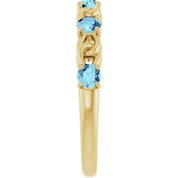 14K Yellow Natural Aquamarine Stackable Ring