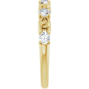 14K Yellow Natural White Sapphire Stackable Ring