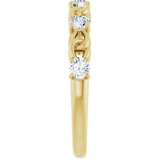 14K Yellow Natural White Sapphire Stackable Ring