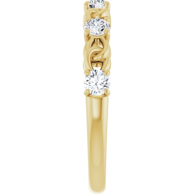 14K Yellow Natural White Sapphire Stackable Ring