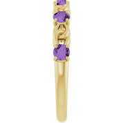 14K Yellow Natural Amethyst Stackable Ring