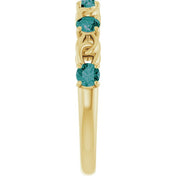 14K Yellow Lab-Grown Alexandrite Stackable Ring