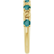 14K Yellow Lab-Grown Alexandrite Stackable Ring