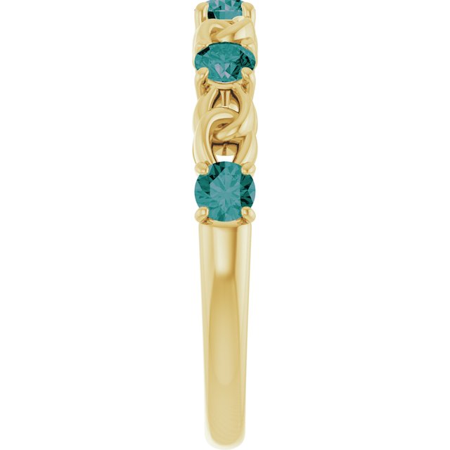 14K Yellow Lab-Grown Alexandrite Stackable Ring