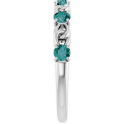Sterling Silver Lab-Grown Alexandrite Stackable Ring