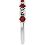 Sterling Silver Natural Mozambique Garnet Stackable Ring