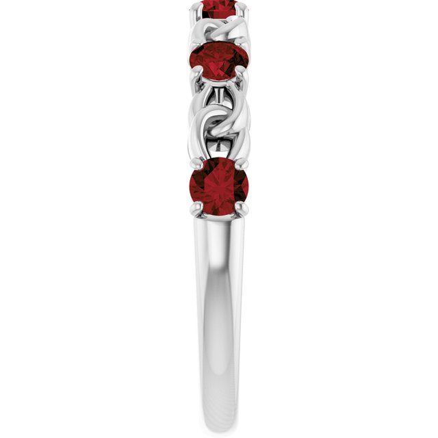 Sterling Silver Natural Mozambique Garnet Stackable Ring