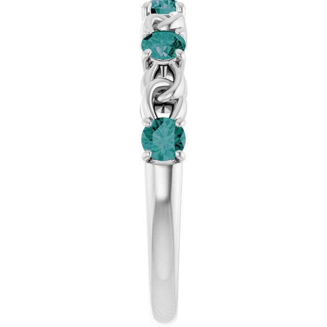 Platinum Lab-Grown Alexandrite Stackable Ring