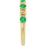 14K Yellow Lab-Grown Emerald Stackable Ring