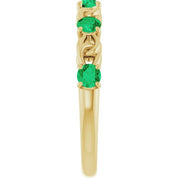 14K Yellow Lab-Grown Emerald Stackable Ring