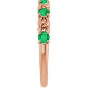14K Rose Lab-Grown Emerald Stackable Ring