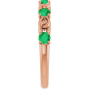 14K Rose Lab-Grown Emerald Stackable Ring