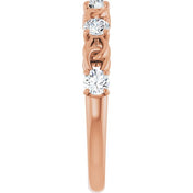 14K Rose Natural White Sapphire Stackable Ring
